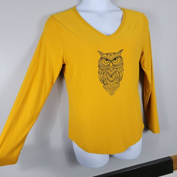 Very cute blouse, new condition & comfortable material. Med Long Sleeve Owl top - Picture 2 of 8